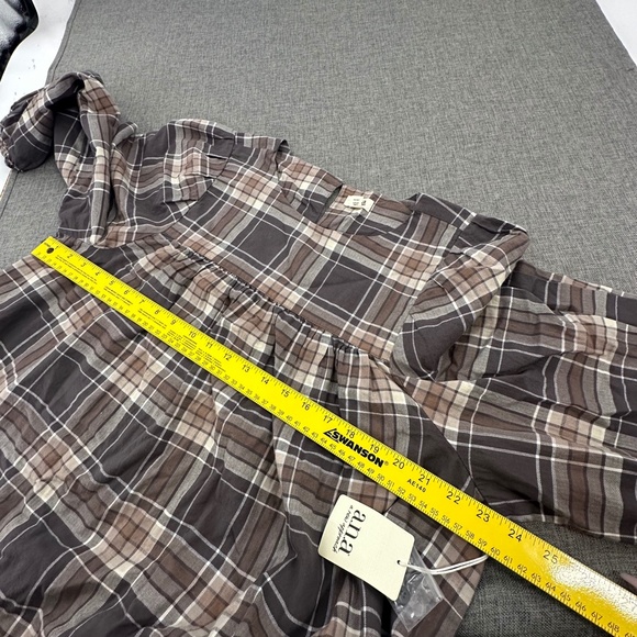 Brand New!  a.n.a a new approach Peplum Blouse XXL Babydoll Style Brown Tan Gray - Picture 8 of 14